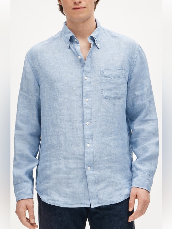 J. Crew Other - J.Crew Baird McNutt Irish linen Button Down Shirt XL Blue Classic Summer Beach